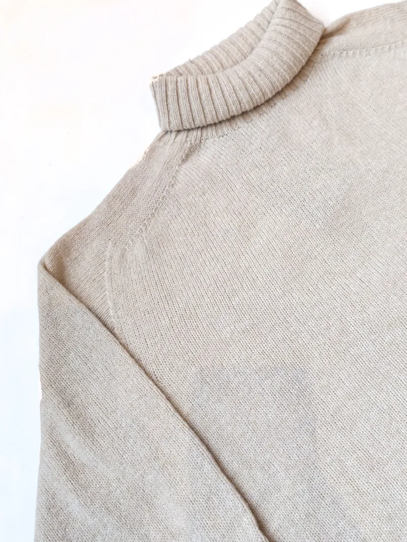 Harley of Scotland Lambswool Polo Neck - Swansdown-1