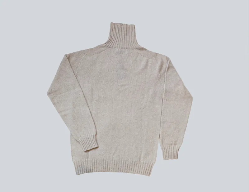 Harley of Scotland Lambswool Polo Neck - Swansdown