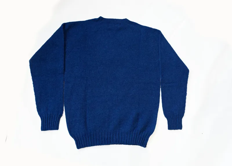 Harley of Shetland Wool Crew Neck Shaggy - Sapphire-3