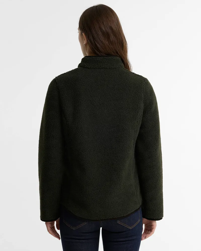 Barbour Women's Lavenham Fleece - Olive/Classic Tartan-2