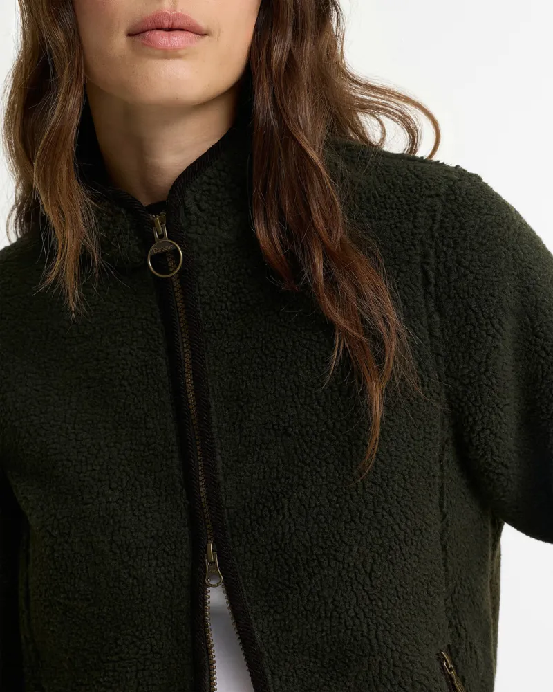 Barbour Women's Lavenham Fleece - Olive/Classic Tartan-3