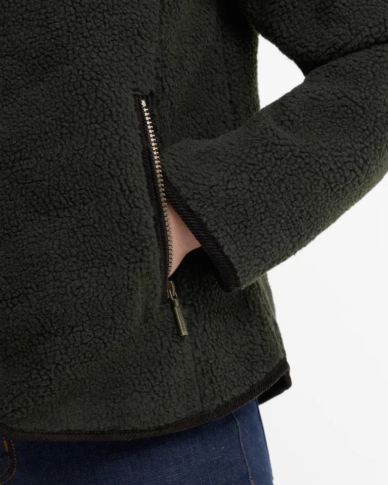 Barbour Women's Lavenham Fleece - Olive/Classic Tartan-4