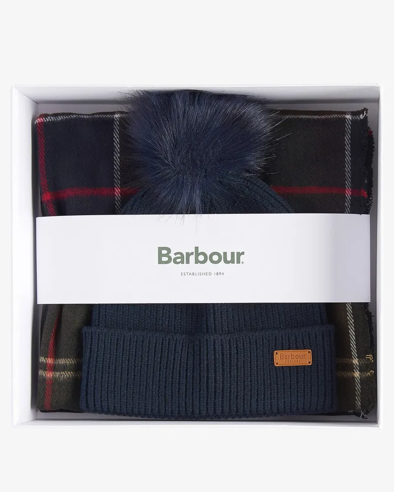 Barbour Men's Dover Beanie + Hailes Scarf Gift Set - Classic Tartan-1