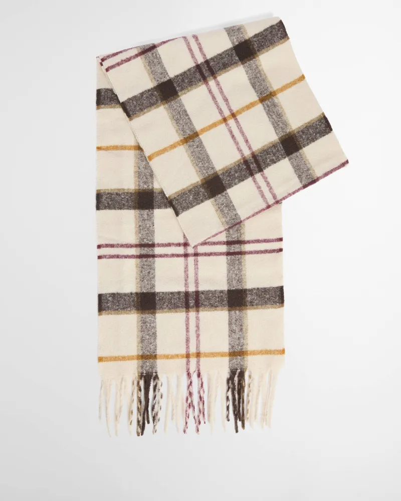 Barbour Womens Olivia Beanie + Scarf Gift Set - Light Muted Tartan-2
