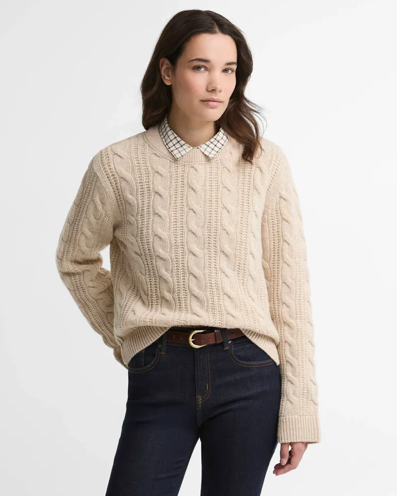 Barbour Womens Joan Knitted Jumper - Birch-1
