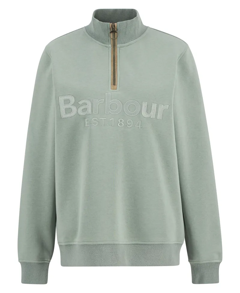 BARBOUR WOMEN CYNTHIA HALF ZIP SWEATSHIRT - blue sage