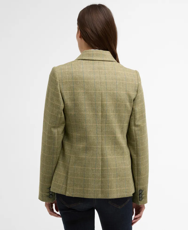 BARBOUR WOMEN'S LUPIN TAILORED JACKET - Light Olive Check-3