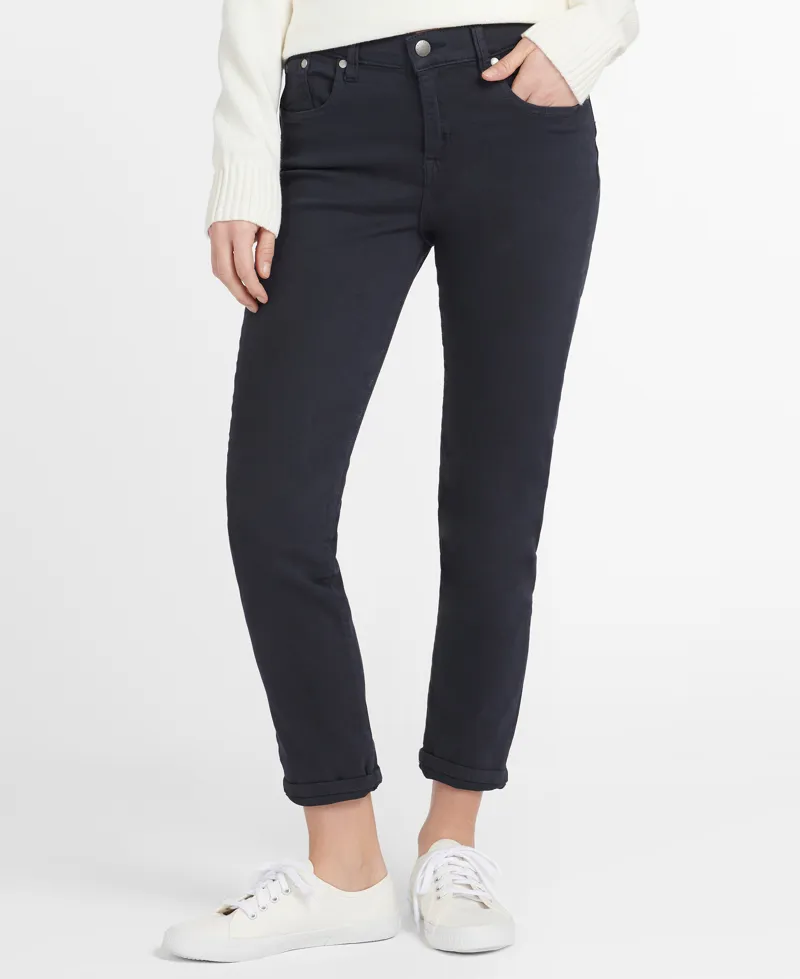 BARBOUR WOMEN'S ESSENTIAL SLIM TROUSERS - navy-2