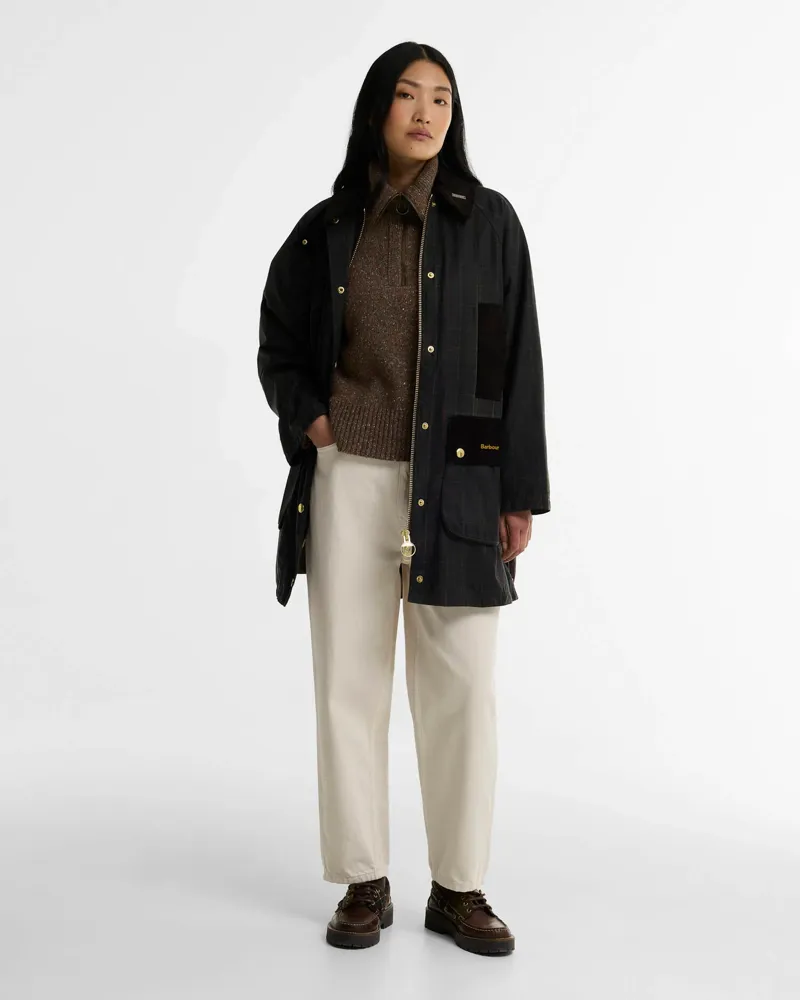 Barbour Womens Reimagined Icons Tartan Modern Beaufort Wax Jacket-3