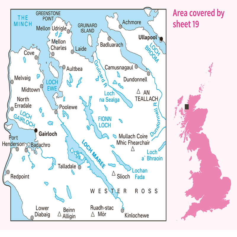 Ordnance Survey Landranger Active 19 Gairloch and Ullapool Weatherproof-2