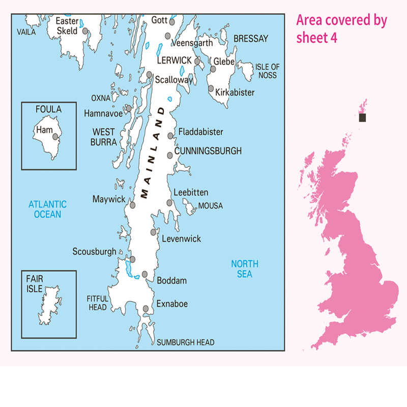 Ordnance Survey Landranger 4 Shetland - South Mainland-2