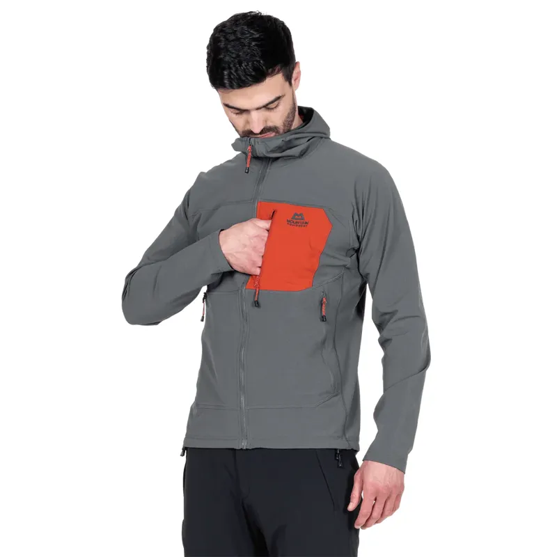 Mountain Equipmen Men's Arrow Hooded Jacket - Anvil/Redrock-3