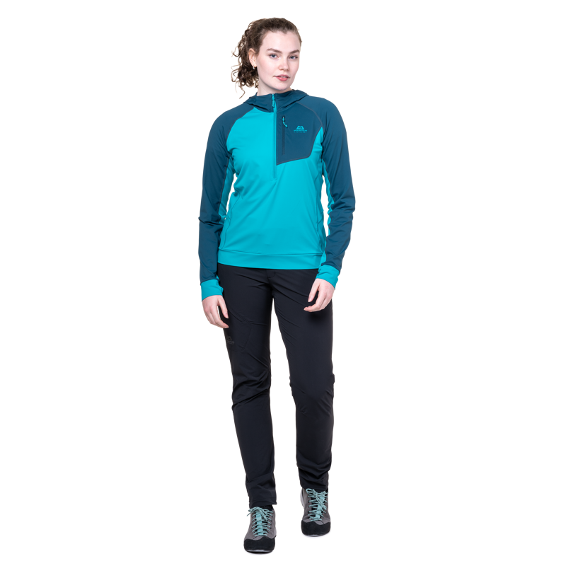 Mountain Equipment Women's Aiguille Hooded Top -Topaz/Majolica