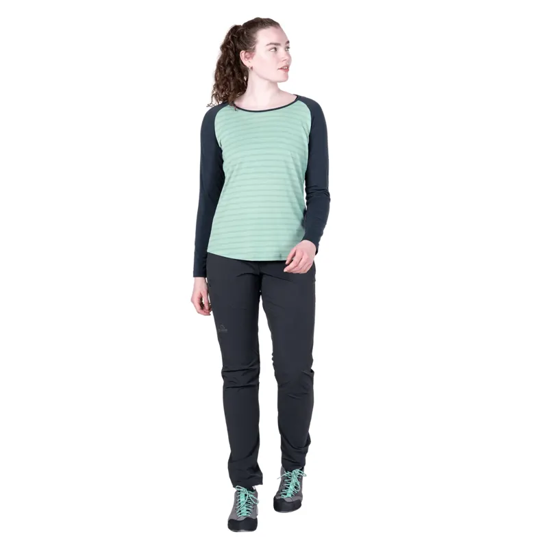 Mountain Equipment Women's Redline LS Tee - Lichen Stripe/Cosmos-1