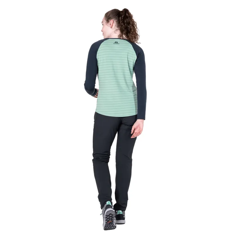 Mountain Equipment Women's Redline LS Tee - Lichen Stripe/Cosmos-2