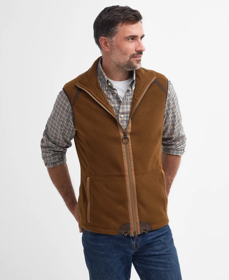 BARBOUR MEN'S LANGDALE FLEECE GILET -rust brown-1