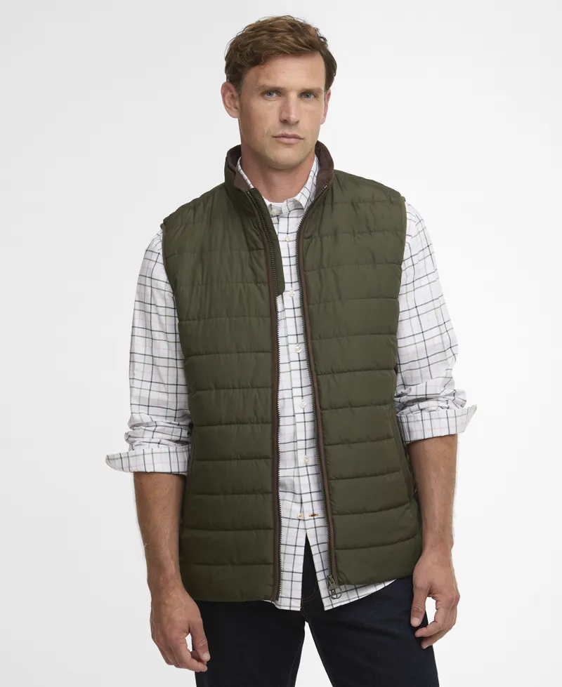 BARBOUR MEN'S BROUGHTON QUILTED GILET - deep olive-2