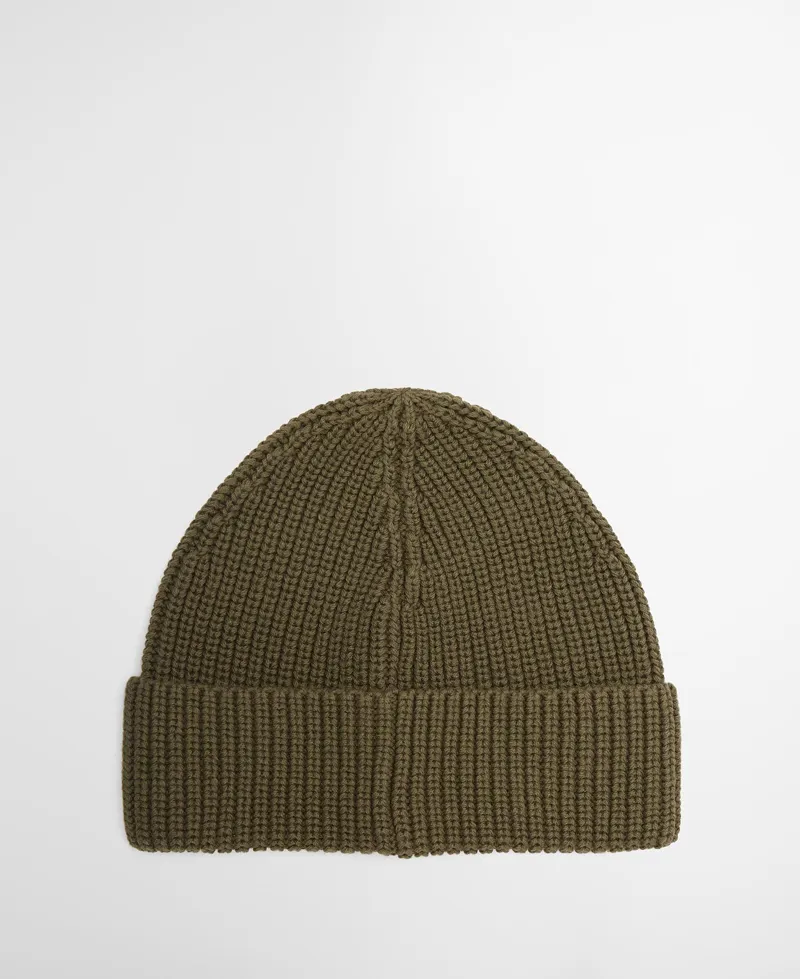 Barbour Cascade Knitted Beanie Hat - Olive-2