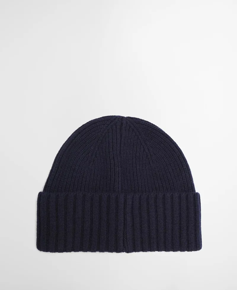 Barbour Danforth Knitted Beanie Hat - Navy-2
