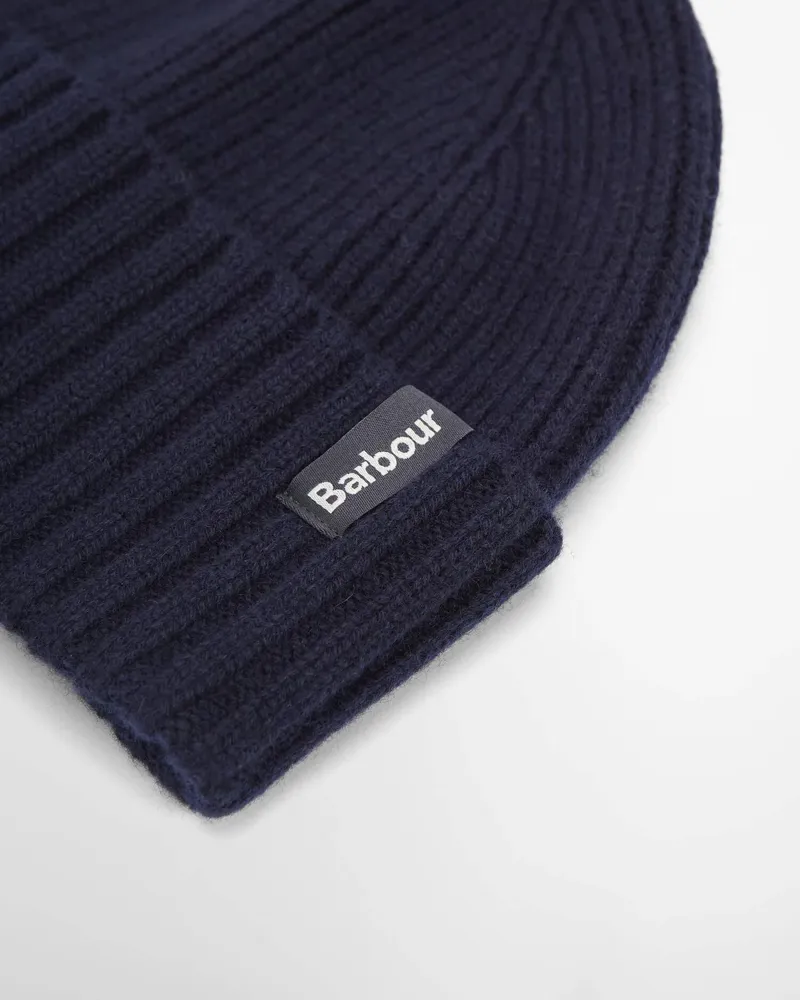 Barbour Danforth Knitted Beanie Hat - Navy-1