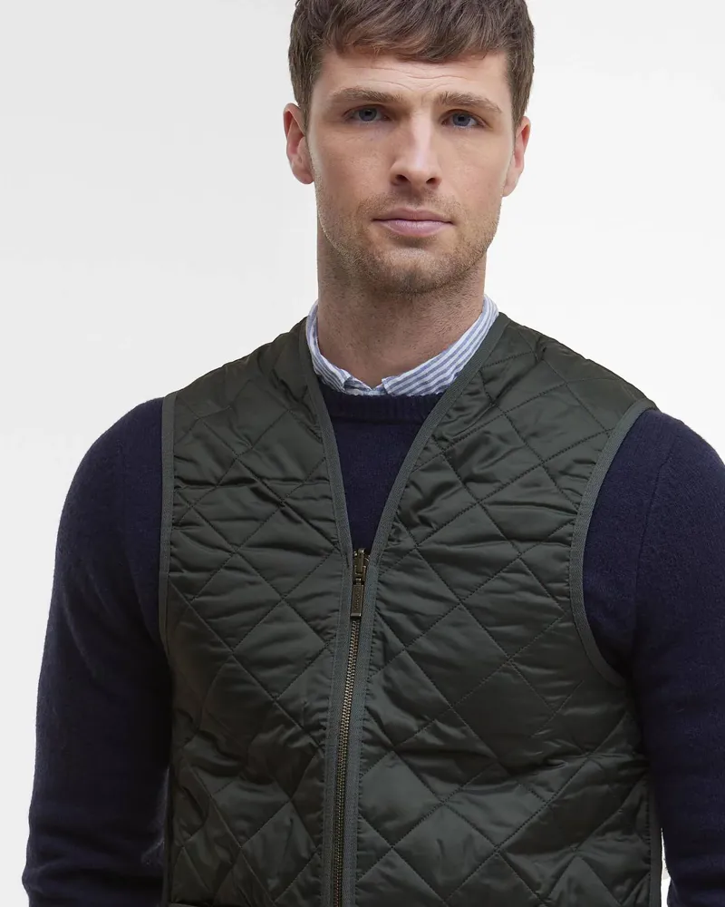 Barbour Men's Quilted Zip In Waistcoat - Olive/Classic-3