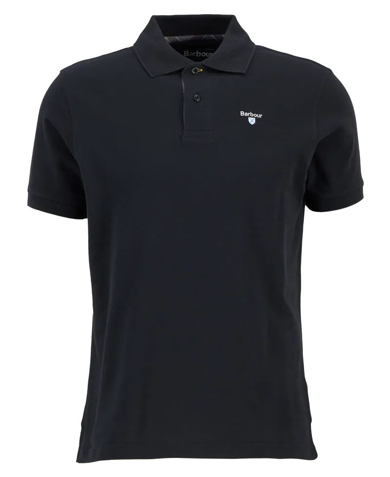 BARBOUR TARTAN PIQUE POLO SHIRT - Black-2