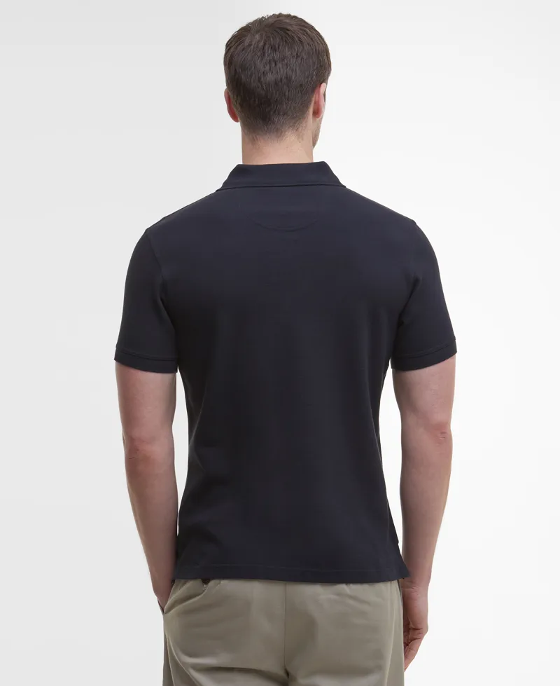 BARBOUR TARTAN PIQUE POLO SHIRT - Black-1