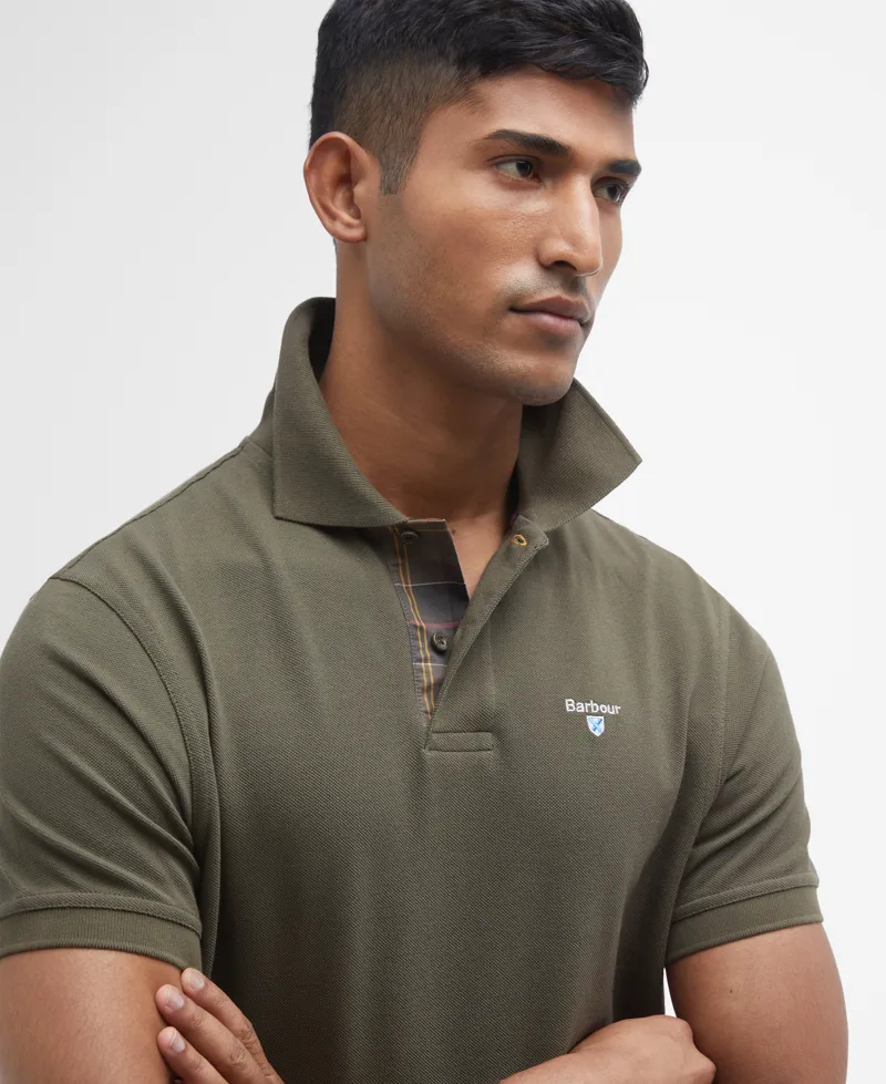 Barbour Regular Tartan Pique Polo Shirt - Dark Olive-2