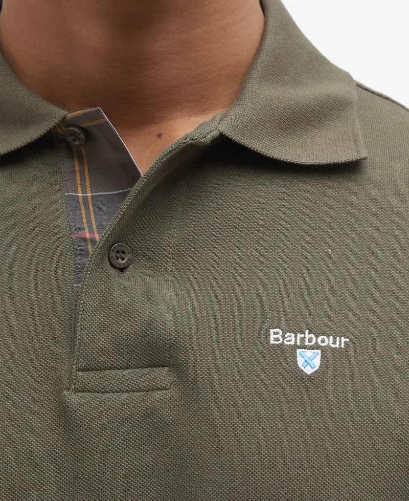 Barbour Regular Tartan Pique Polo Shirt - Dark Olive-3
