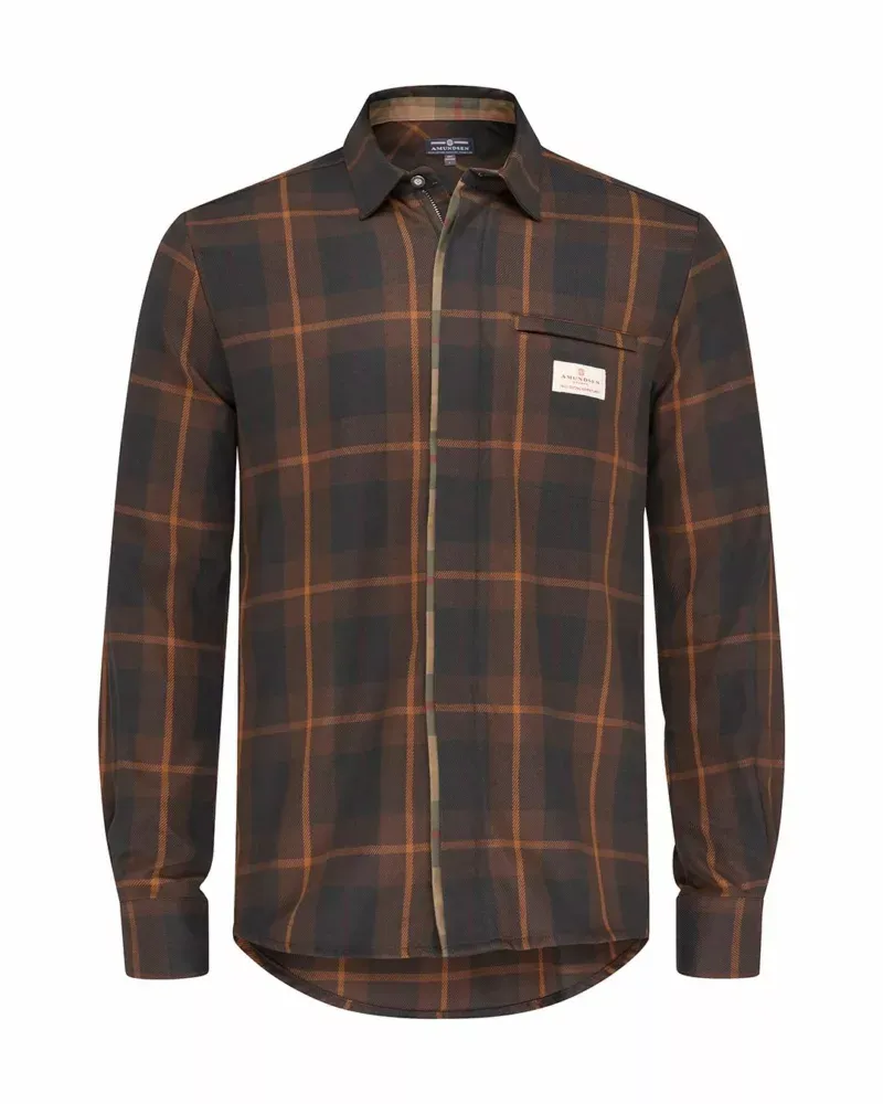 Amundsen Men's Skauen Field Shirt Hunter Brown Checks