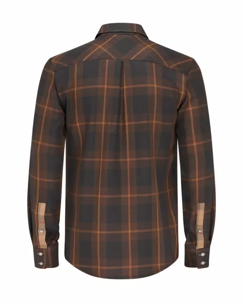 Amundsen Men's Skauen Field Shirt Hunter Brown Checks-1