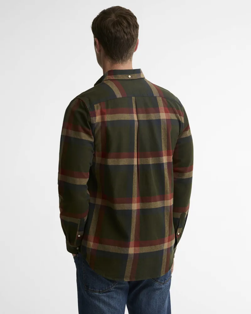 Barbour Men's Folley Tailored Checked Shirt - Mid Olive-3