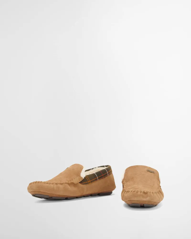 Barbour Monty Moccasin Slipper - Camel Suede-3
