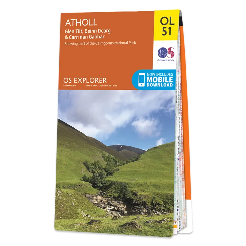 Ordnance Survey Explorer OL51 Atholl - Glen Tilt Beinn Dearg an Carn nan Gabhar