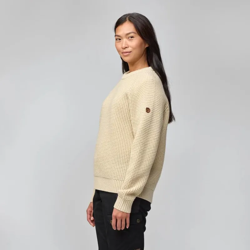 Fjallraven W's Ovik Waffle Knit Light Beige-1