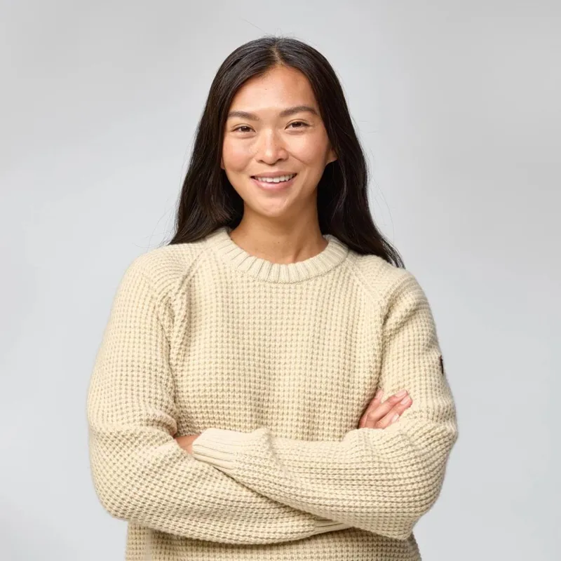 Fjallraven W's Ovik Waffle Knit Light Beige-2