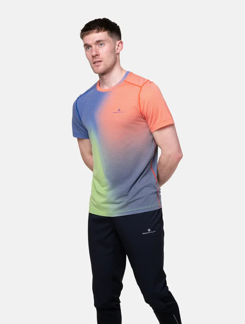Ronhill M's Tech Golden Hour S/S Tee Dark Cobalt Merge