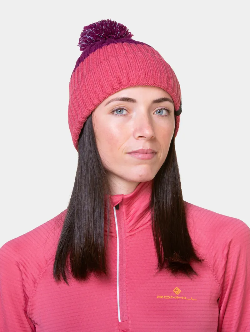 Ronhill Bobble Hat Salsa/Blackcurrant-1