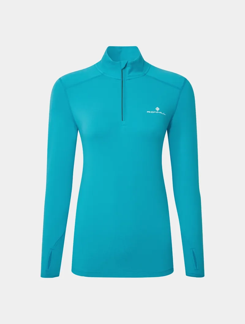 Ronhill Women's Core Thermal 1/2 Zip Azure/Bright White-3
