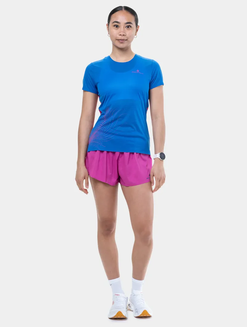 Ronhill Women's Tech Race S/S Tee ClassicBlue/Exuberance-2