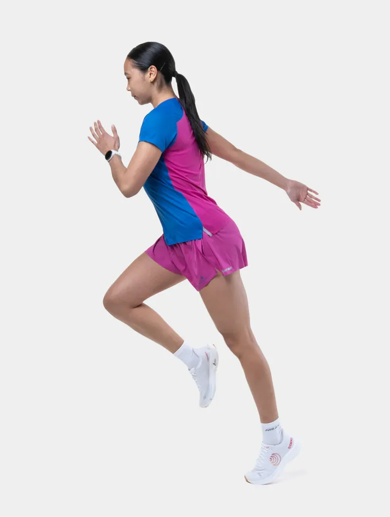 Ronhill Women's Tech Race S/S Tee ClassicBlue/Exuberance-3