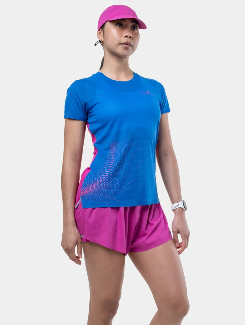 Ronhill Women's Tech Race S/S Tee ClassicBlue/Exuberance
