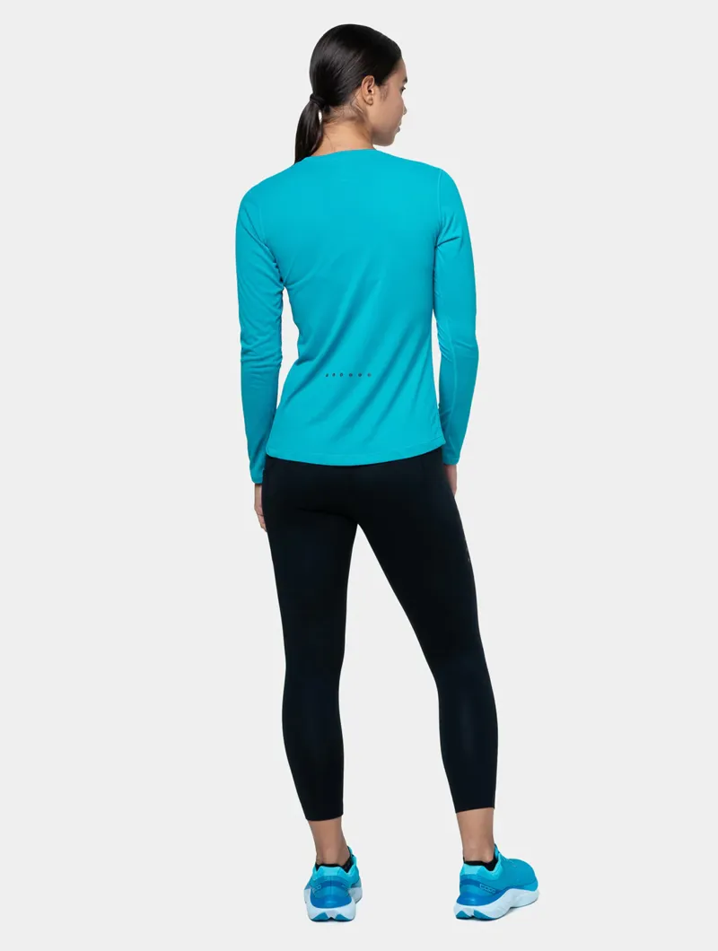 Ronhill Women's Core L/S Tshirt - Azure/Bright White-3