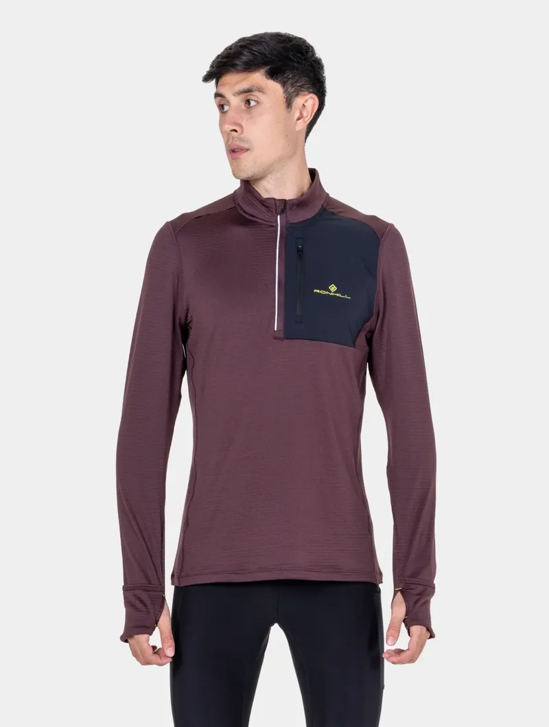 Ronhill Men's Tech Winter 1/2 Zip Chestnut/Oxide-1