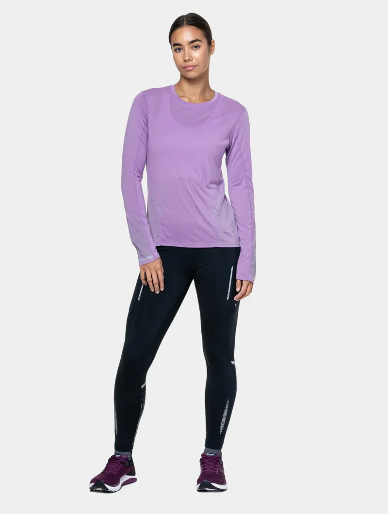 Ronhill Women's Tech Reflect L/S Tee - Iris Marl/Reflect-3