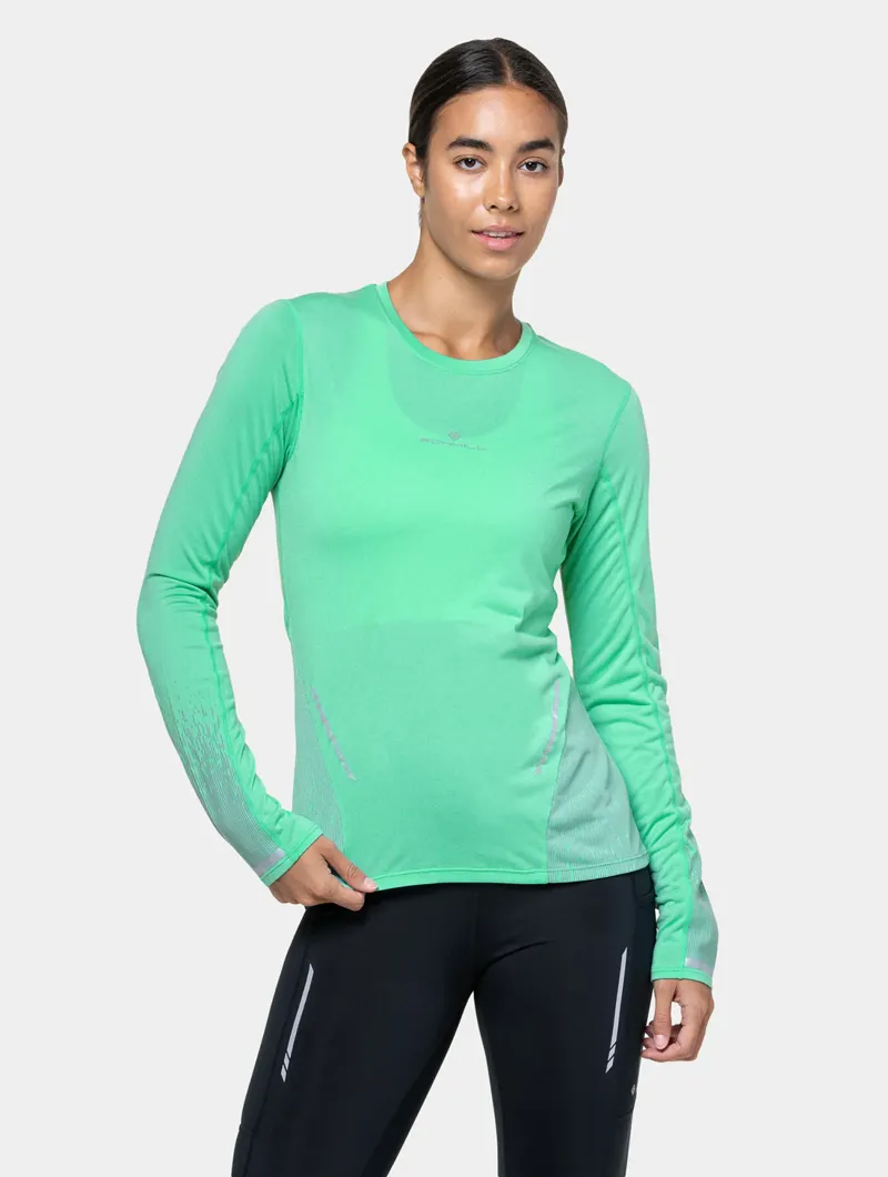 Ronhill Women's Tech Reflect L/S Tee - Florida Marl/Reflect-2