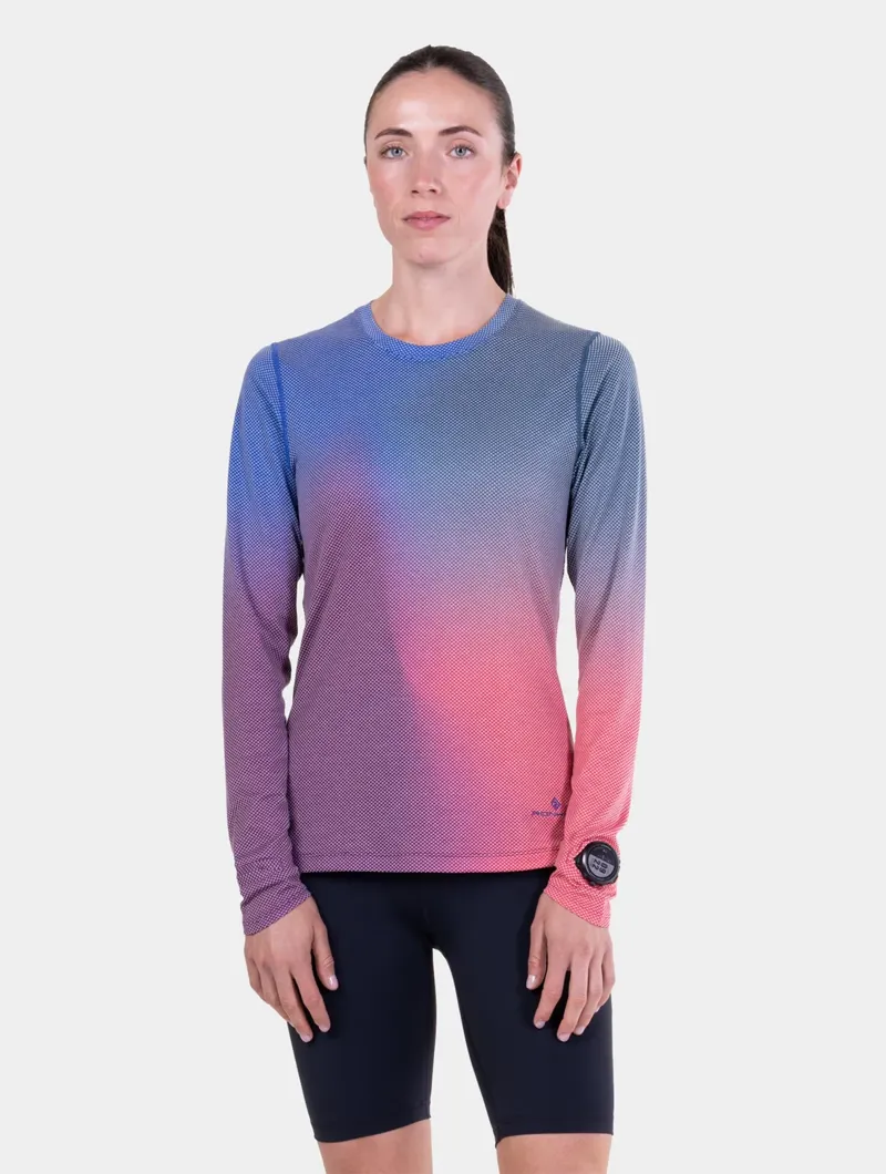Ronhill Women's Tech Golden Hour L/S Tee Blue Violet Merge