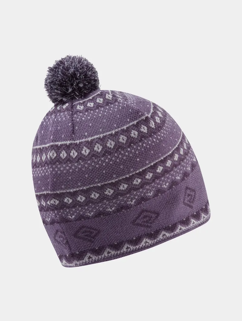 Ronhill Winter Bobble Hat Dark Iris/White-1