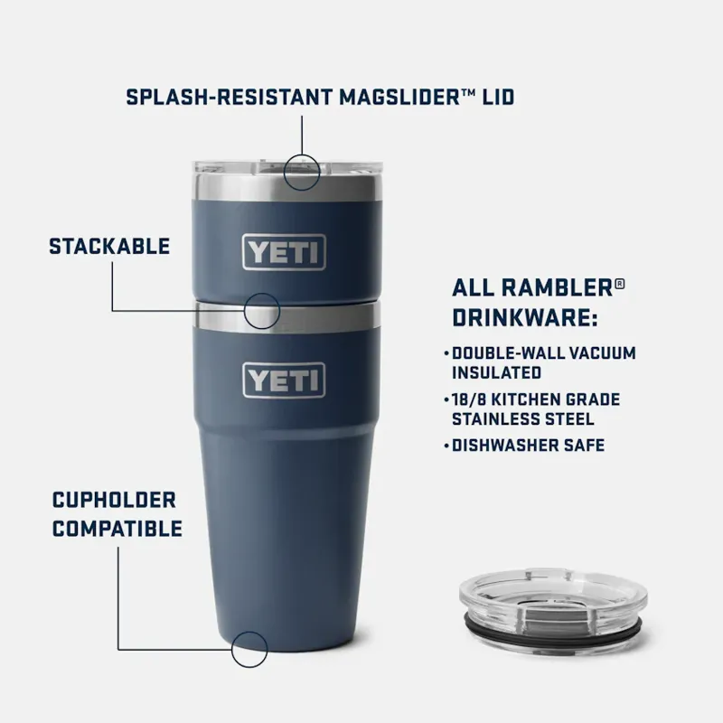 Yeti Rambler 20 Oz - 591ml Stackable Cup Mag Slider White-2
