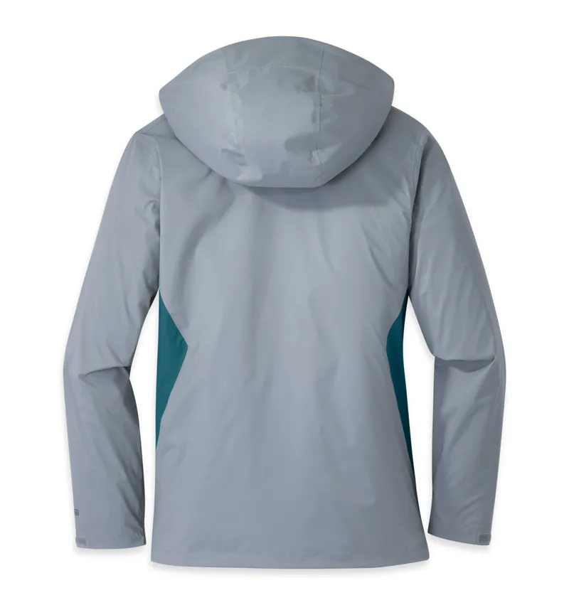 Outdoor Research Womens Apollo Stretch Rain Jacket Lead Mediterranean